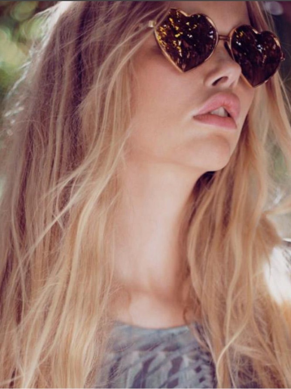 Wildfox Lolita Heart-Shaped Sunglasses in Rose Gold